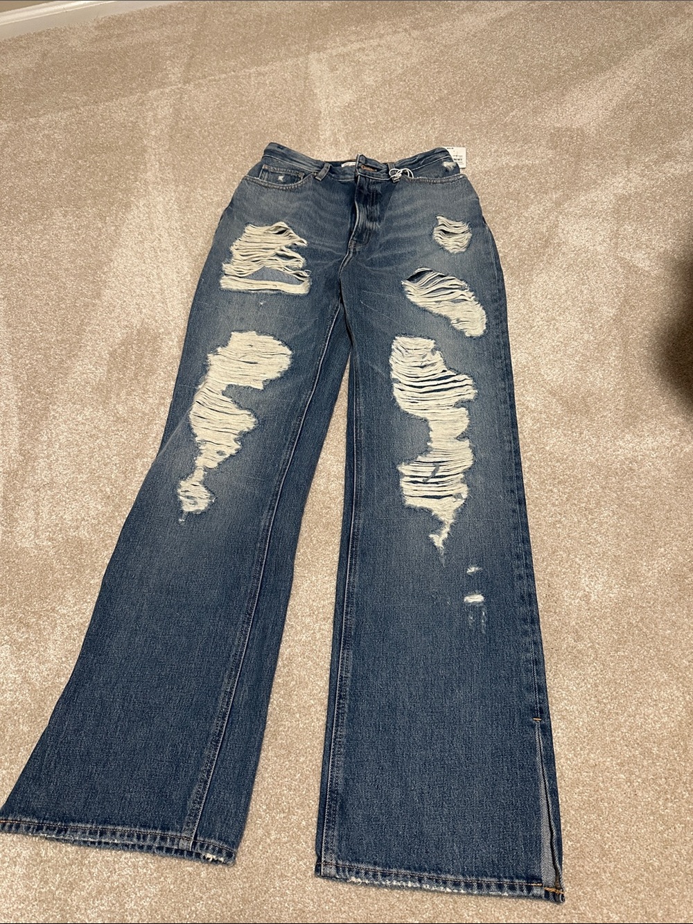 Good American Super High Rise, waist cinching straight fit